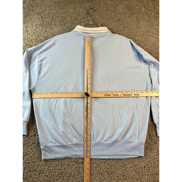 VINTAGE 90s Basic Editions Sweatshirt Womens XL Blue Kittens Cats Grandma * - Picture 9 of 12